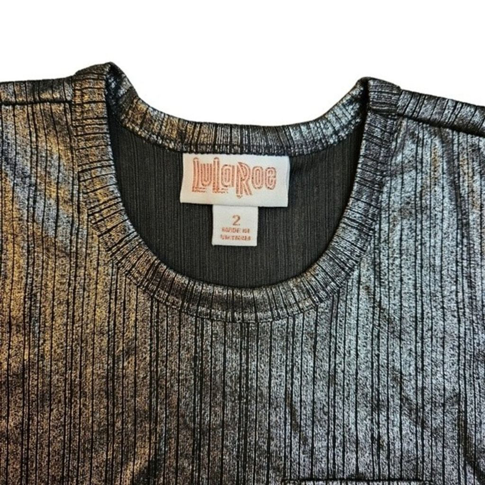 Lularoe 2 Metallic Silver Scarlett Dress - Picture 3 of 6